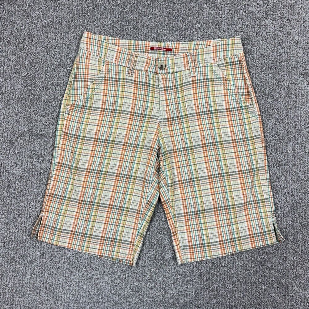 Vintage Unionbay Shorts Juniors 7 Plaid Bermuda Casual Summer 90s Y2K Capsule